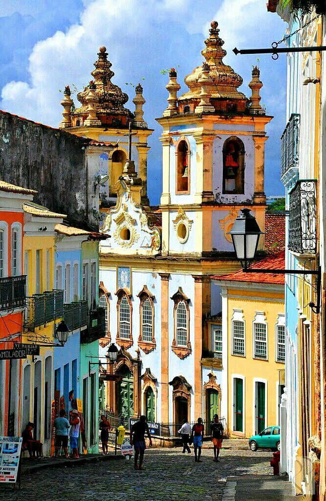 Historic church and colorful architecture