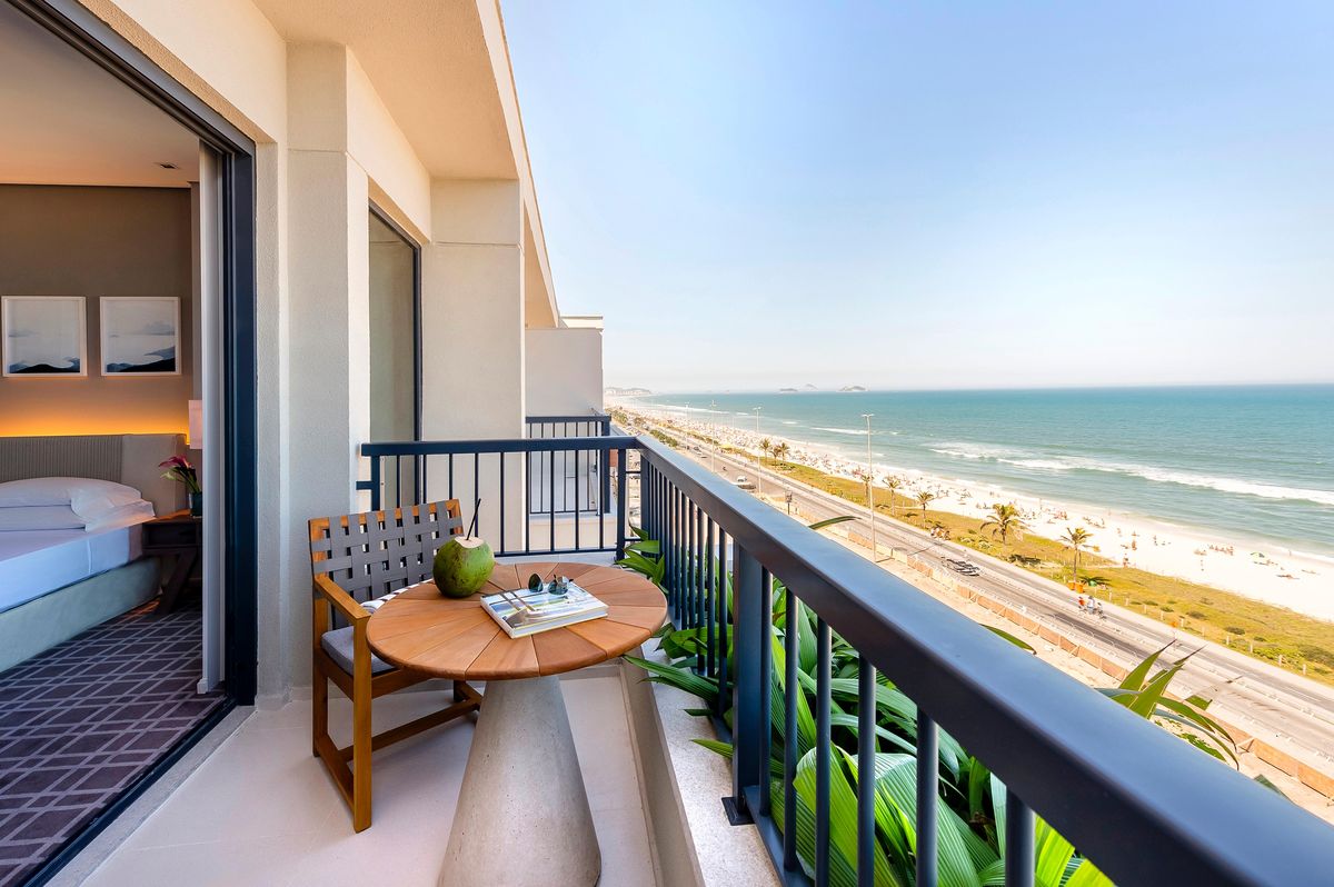 Grand Hyatt balcony with ocean view; ocean views are not guaranteed